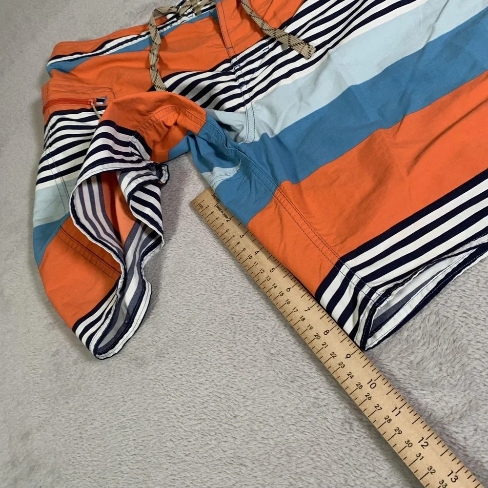 Patagonia Board Shorts Mens 36 Blue Orange Striped Swim‎ Trunks Quick Dry Surf